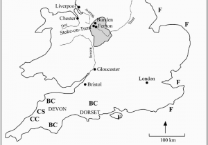 England Districts Map Map Showing southern England the18 Th Century Staffordshire