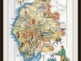 England Lake District Map England Map Jacques Liozu 1956 Lake District Wordsworth Great Britain United Kingdom Frameable Wall Art History Geography Teacher