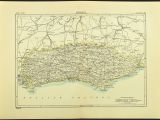 England Map Brighton Antique Sussex Map Of Sussex County England United Kingdom Brighton