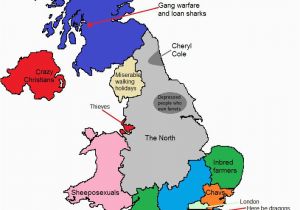 England Map with Regions A Map Of Gt Britain According to some Londoners Travel