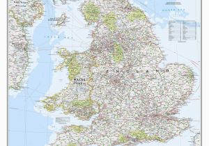 England Map with Regions England and Wales Classic Wall Map 36 X 30 Home for