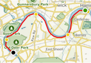 England National Parks Map Thames Path National Trail Hammersmith Bridge to Richmond Bridge
