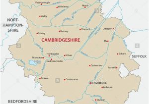England Shire Map Vector Map County Cambridgeshire Stock Photos Vector Map