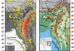 England Terrain Map Maps Of Earthquakes and topography Of the Eastern Himalayan