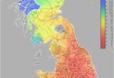 England Train Map Great Britain Rail Travel Times the Colour Scale Shown On