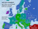English Speaking Countries In Europe Map Age Of Consent by Country In Europe