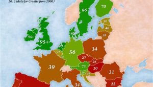 English Speaking Countries In Europe Map Map Of the Percentage Of People Speaking English In the Eu