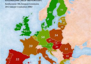 English Speaking Countries In Europe Map Map Of the Percentage Of People Speaking English In the Eu