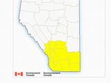 Environment Canada Lightning Map Severe Thunderstorm Watches issued for Most Of southern Alberta