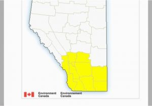 Environment Canada Lightning Map Severe Thunderstorm Watches issued for Most Of southern Alberta