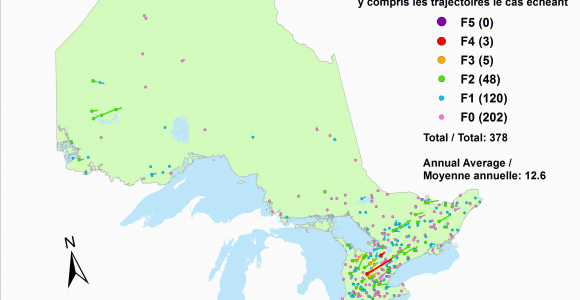 Environment Canada Radar Map Canadian National tornado Database Verified events 1980