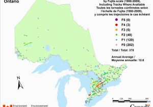 Environment Canada Weather Map Canadian National tornado Database Verified events 1980 2009