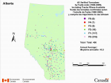 Environment Canada Weather Maps Canadian National tornado Database Verified events 1980