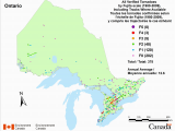 Environment Canada Weather Stations Map Canadian National tornado Database Verified events 1980