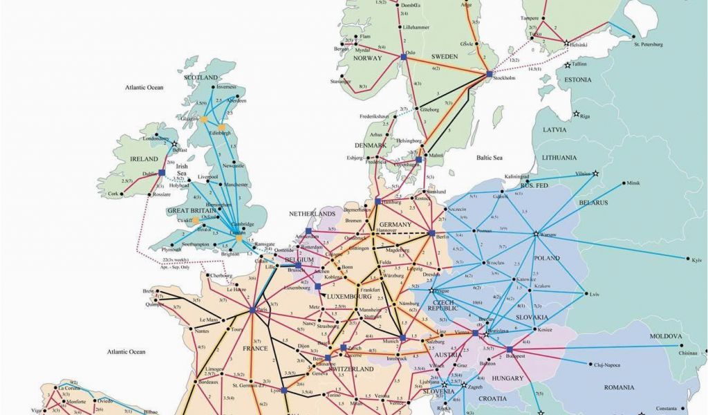 Eurail Map Of Europe Train Map for Europe Rail Traveled In 1989 with My