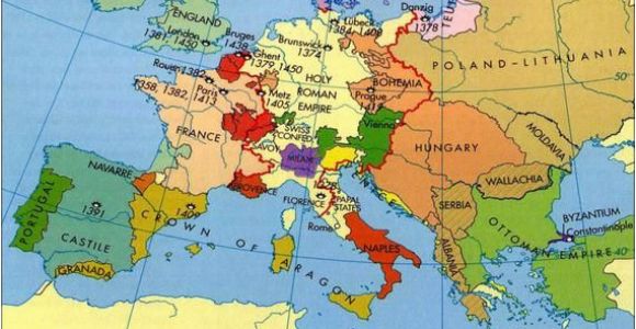 Europe 1400 Map Europe In the Middle Ages Maps Map Historical Maps Old