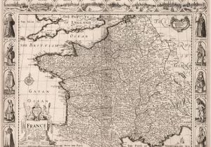 Europe 17th Century Map Vintage Map Of France Europe 17th Century Fine Art Reproduction Mp013