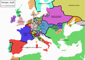 Europe after the Peace Of Westphalia 1648 Map Europe Map 1648 Vestfalsky Mier Wikipedia Zjednodua Na