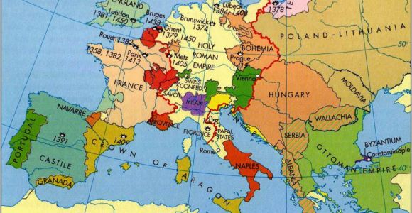 Europe In the Middle Ages Map Europe Map C 1400 History Historical Maps European