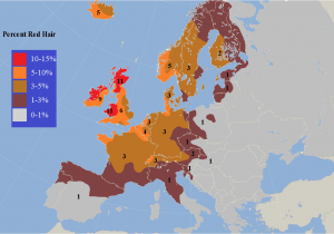 Europe Map 2000 Percentage Of Europe with Red Hair Infographs that are