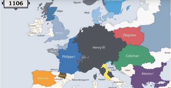 Europe Map Animation Animation Presents the Rulers Of Europe Every Year since 400