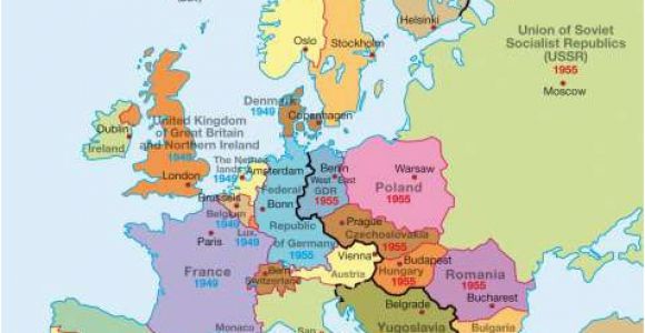 Europe Map before and after World War 2 Maps Europe after World War Two 1949 Diercke