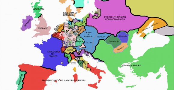 Europe Map In 1600 atlas Of European History Wikimedia Commons