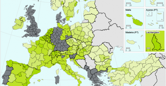 Europe Motorway Map Inland Transport Infrastructure at Regional Level