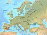 Europe Physical Map Labeled Europe Physical Features Map Casami