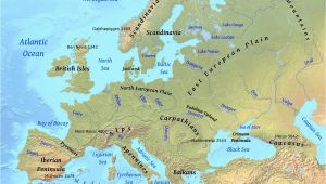 Europe Physical Map Labeled Europe Physical Features Map Casami