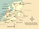 Europe Rail Pass Map Rail and City Map Of the Netherlands Holland Mapping Europe