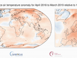 Europe Temperature Map January Surface Air Temperature for March 2019 Copernicus