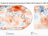 Europe Temperature Map January Surface Air Temperature for March 2019 Copernicus