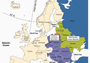 Europe with National Boundaries Map Eastern Europe