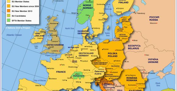 Europe with National Boundaries Map Map Of Europe Member States Of the Eu Nations Online Project