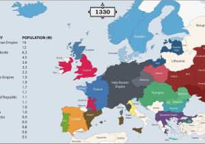 Europe with National Boundaries Map the History Of Europe Every Year