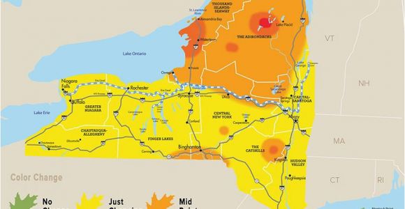 Fall Color Map Michigan Peak Colors Close for Tupper Lake Catskills Alexandria Bay the