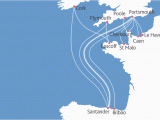 Ferry Routes to France Map Maps Driving Directions Santander Portsmouth