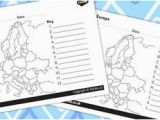 Fill In Europe Map the Countries and Capital Cities Of Europe Colour and Label