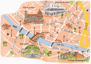 Florence Italy attractions Map Florence Map by Naomi Skinner Travel Map Of Florence Italy