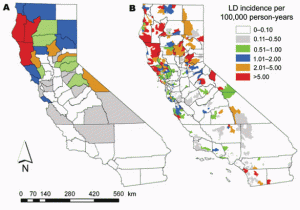 Flu Map California No Lyme Disease In California Yeah Right Lyme Disease Map