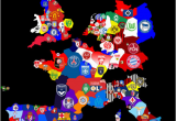 Football Teams In England Map Map Of top Division Football Clubs In Major European Leagues