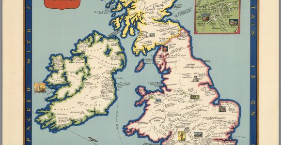 Forests In England On A Map the Booklovers Map Of the British isles Paine 1927 Map