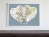 Framed Map Of Ireland Personalised Location Map Hearts Print