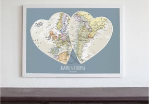 Framed Map Of Ireland Personalised Location Map Hearts Print