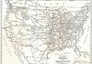 Framed Map Of Texas 1942 Antique United States Map Railroad Map Usa Map Black and White