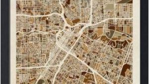Framed Map Of Texas Houston Texas City Street Map by Michael tompsett Things I Love