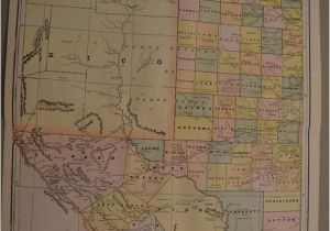 Framed Texas Maps Map 1897 Large State Map Western Texas Vintage Antique Map Great