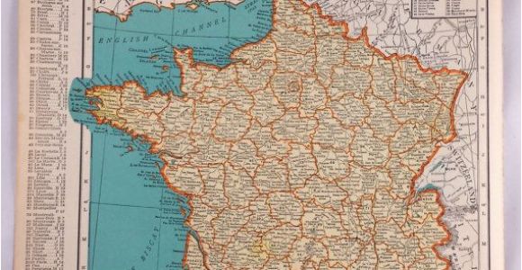 France 1940 Map 1937 Map Of France Antique Map Of France 81 Yr Old Historical