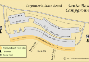 France Campsites Map Map Of Santa Rosa Campground In Carpinteria State Beach Ca